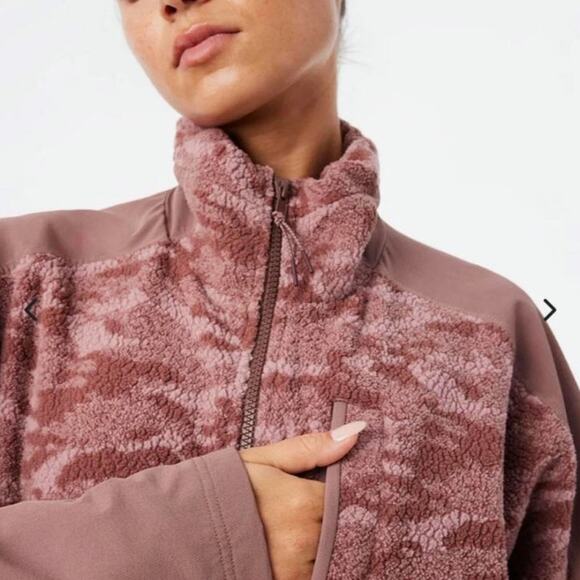 Outdoor Voices | Unisex Primo Fleece Full Zip Deep Taupe Cloud Size Large - Picture 2 of 13